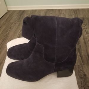 Avala Born tall boots, size 11, navy blue suede